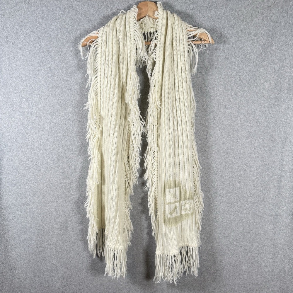 Diesel Scarf Y2K Vintage Ivory Fringe